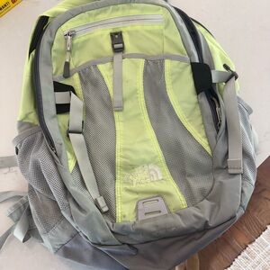 The North Face Lime and Gray Backpack